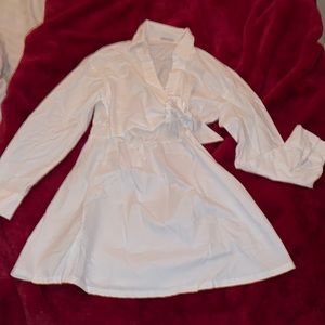 Bershka White Long Sleeve Dress